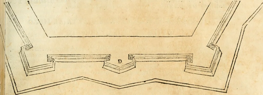 An illustration from Le fortificationi di Buonaiuto Lorini, nobile fiorentino ... : con l'aggiunta del sesto libro doue si mostra, con la scienza e con la pratica, l'ordine di fortificare le città & altri luoghi, con tutti gli auuertimenti, che più possono apportar benficio per la sicurtà delle fortezze .., 1609, leaf 168
