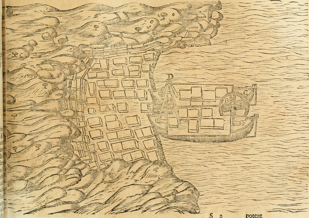 An illustration from Le fortificationi di Buonaiuto Lorini, nobile fiorentino ... : con l'aggiunta del sesto libro doue si mostra, con la scienza e con la pratica, l'ordine di fortificare le città & altri luoghi, con tutti gli auuertimenti, che più possono apportar benficio per la sicurtà delle fortezze .., 1609, leaf 202