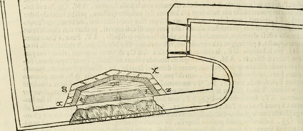 An illustration from Le fortificationi di Buonaiuto Lorini, nobile fiorentino ... : con l'aggiunta del sesto libro doue si mostra, con la scienza e con la pratica, l'ordine di fortificare le città & altri luoghi, con tutti gli auuertimenti, che più possono apportar benficio per la sicurtà delle fortezze .., 1609, leaf 281
