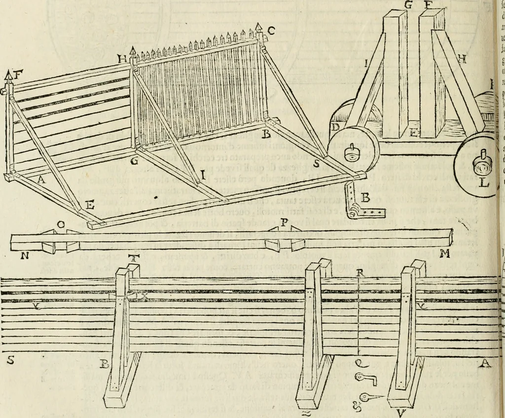 An illustration from Le fortificationi di Buonaiuto Lorini, nobile fiorentino ... : con l'aggiunta del sesto libro doue si mostra, con la scienza e con la pratica, l'ordine di fortificare le città & altri luoghi, con tutti gli auuertimenti, che più possono apportar benficio per la sicurtà delle fortezze .., 1609, leaf 287