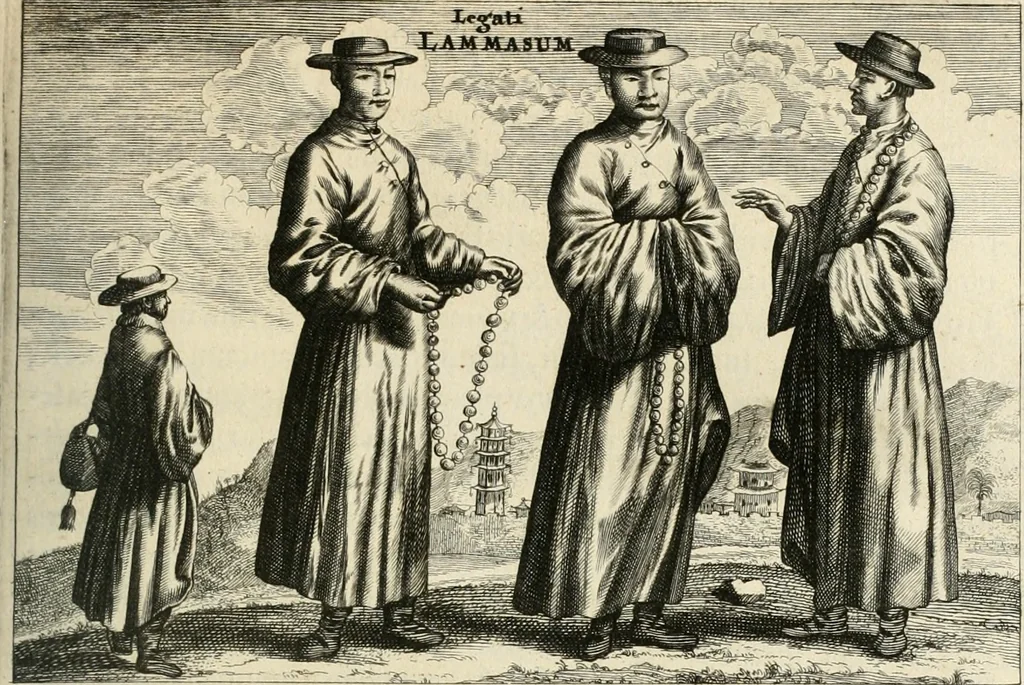 An illustration from Legatio batavica ad magnum Tartariæ chamum Sungteium, modernum Sinæ imperatorem. Historiarum narratione, quæ legatis in provinciis Quantung, Kiangsi, Nanking, Xantung, Peking, & aula imperatoriâ ab anno 1665 ad annum 1657 obtigerunt, ut & ardua Sinensium in bello tartarico fortunâ, provinciarum accurata geographia, urbium delineatione, nec non artis & naturæ miraculis ex animalium, vegetabilium, mineralium genere per centum & quinquaginta æneas figuras passim illustrata & conscripta vernacule, 1668, leaf 228