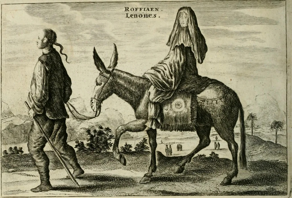 An illustration from Legatio batavica ad magnum Tartariæ chamum Sungteium, modernum Sinæ imperatorem. Historiarum narratione, quæ legatis in provinciis Quantung, Kiangsi, Nanking, Xantung, Peking, & aula imperatoriâ ab anno 1665 ad annum 1657 obtigerunt, ut & ardua Sinensium in bello tartarico fortunâ, provinciarum accurata geographia, urbium delineatione, nec non artis & naturæ miraculis ex animalium, vegetabilium, mineralium genere per centum & quinquaginta æneas figuras passim illustrata & conscripta vernacule, 1668, leaf 287