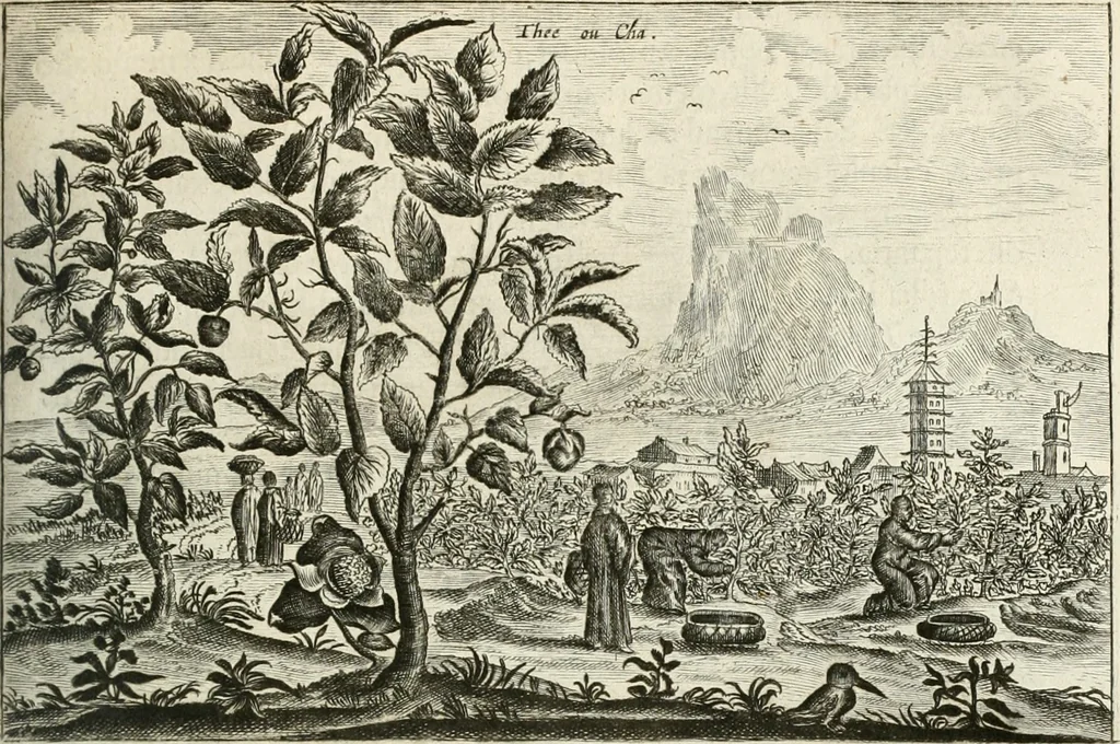 An illustration from Legatio batavica ad magnum Tartariæ chamum Sungteium, modernum Sinæ imperatorem. Historiarum narratione, quæ legatis in provinciis Quantung, Kiangsi, Nanking, Xantung, Peking, & aula imperatoriâ ab anno 1665 ad annum 1657 obtigerunt, ut & ardua Sinensium in bello tartarico fortunâ, provinciarum accurata geographia, urbium delineatione, nec non artis & naturæ miraculis ex animalium, vegetabilium, mineralium genere per centum & quinquaginta æneas figuras passim illustrata & conscripta vernacule, 1668, leaf 348