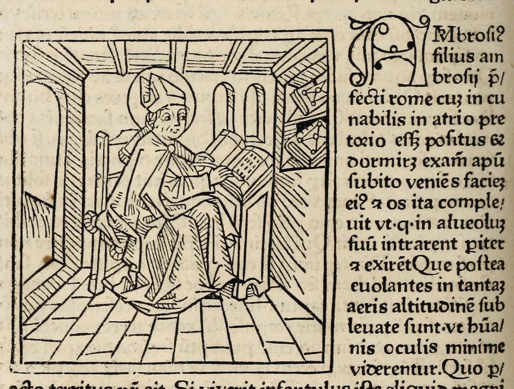 An illustration from Legenda aurea sanctorum, sive, Lombardica historia, leaf 216