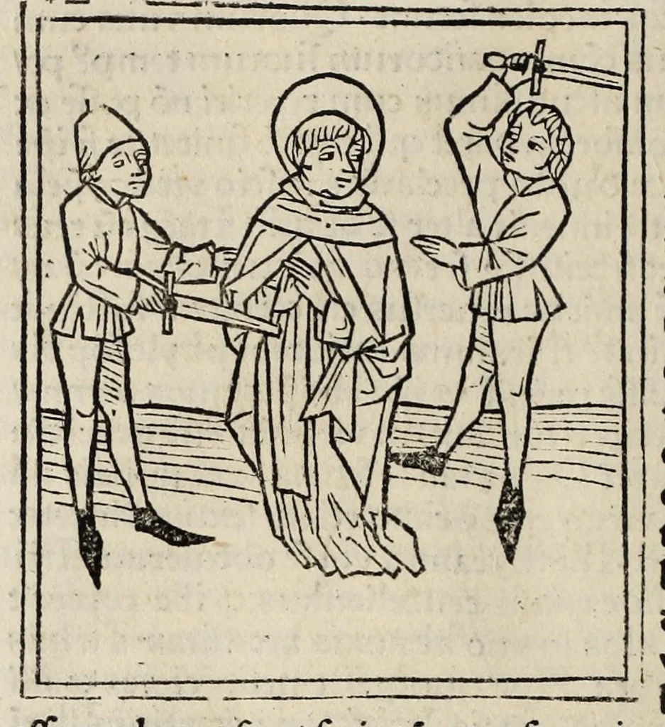 An illustration from Legenda aurea sanctorum, sive, Lombardica historia, leaf 240