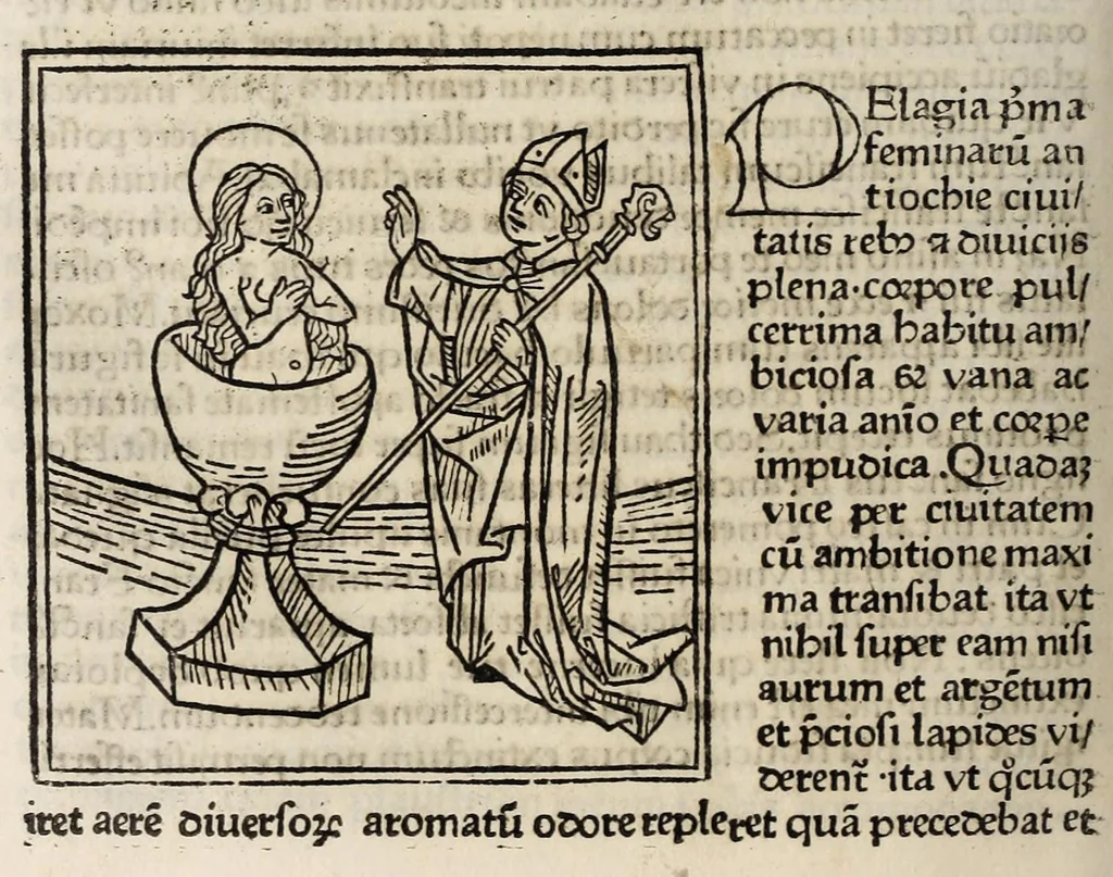 An illustration from Legenda aurea sanctorum, sive, Lombardica historia, leaf 596