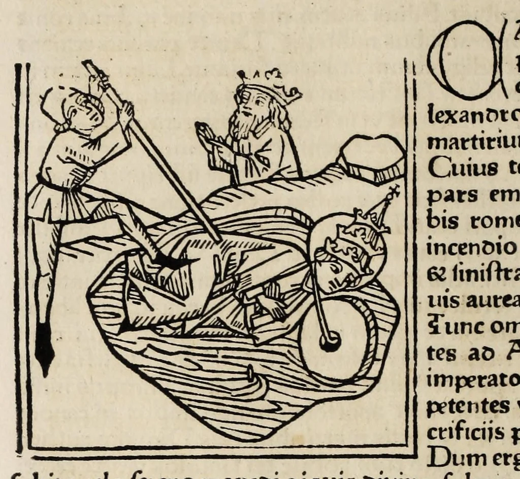 An illustration from Legenda aurea sanctorum, sive, Lombardica historia, leaf 608
