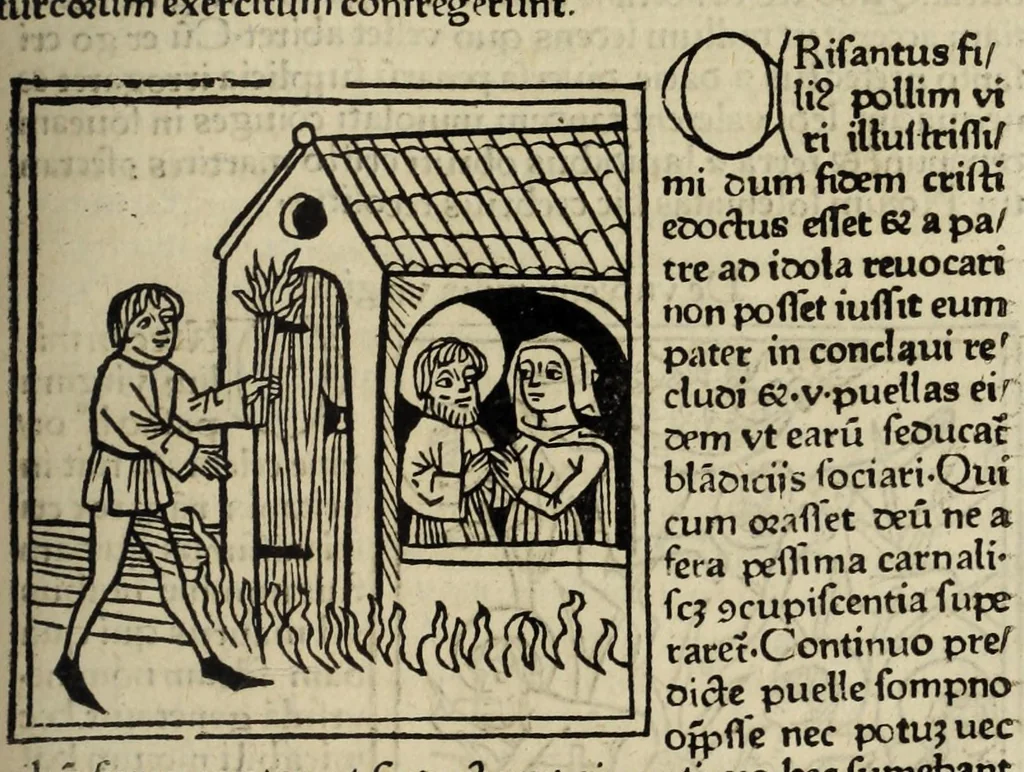 An illustration from Legenda aurea sanctorum, sive, Lombardica historia, leaf 621