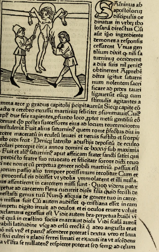 An illustration from Legenda aurea sanctorum, sive, Lombardica historia, leaf 711