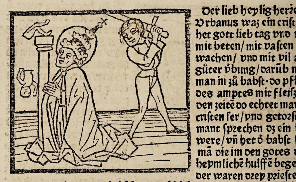 An illustration from Legenda aurea sanctorum, sive Lombardica historia [German] Leben der Heiligen: Winterteil und Sommerteil, leaf 114