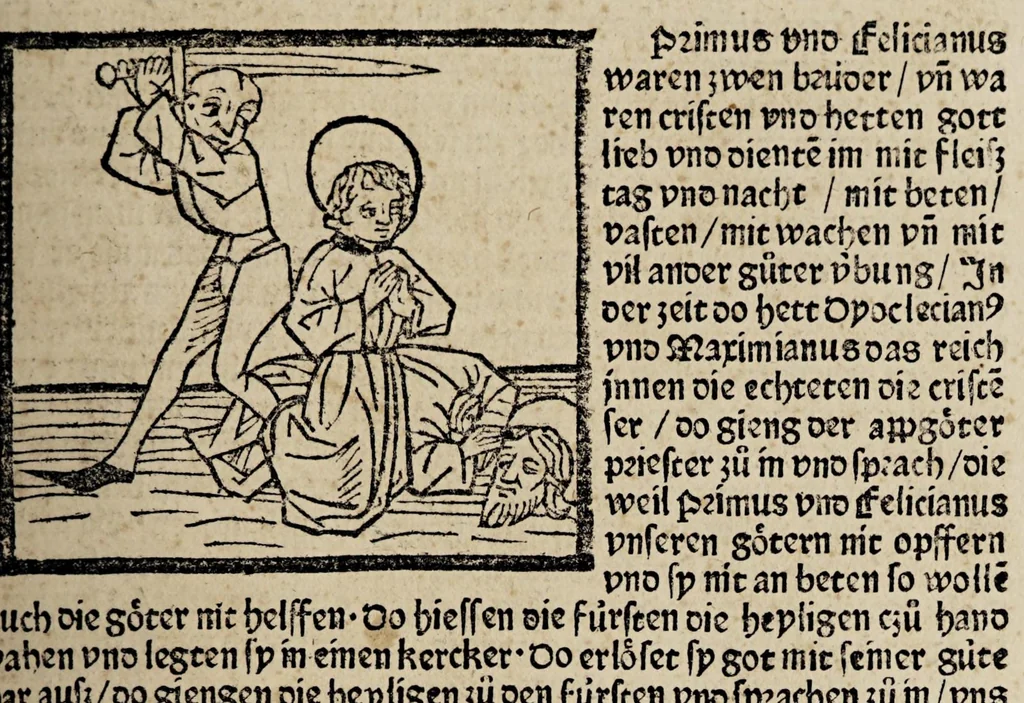 An illustration from Legenda aurea sanctorum, sive Lombardica historia [German] Leben der Heiligen: Winterteil und Sommerteil, leaf 129