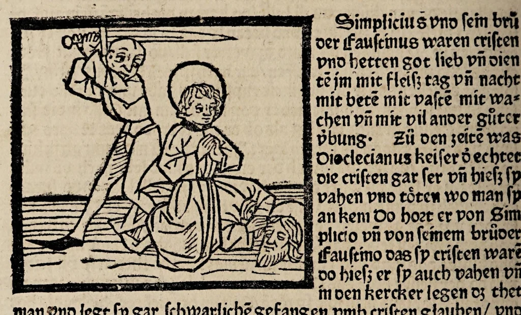 An illustration from Legenda aurea sanctorum, sive Lombardica historia [German] Leben der Heiligen: Winterteil und Sommerteil, leaf 268