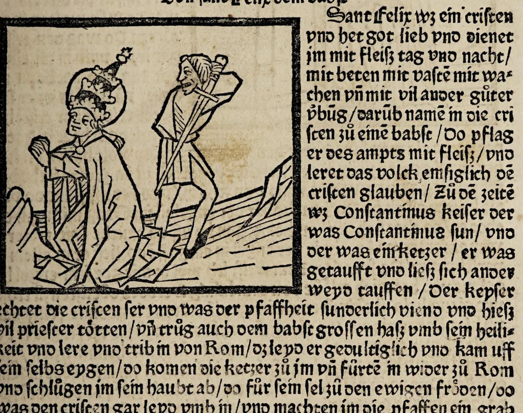 An illustration from Legenda aurea sanctorum, sive Lombardica historia [German] Leben der Heiligen: Winterteil und Sommerteil, leaf 275