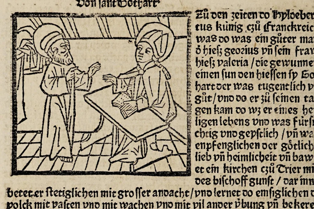 An illustration from Legenda aurea sanctorum, sive Lombardica historia [German] Leben der Heiligen: Winterteil und Sommerteil, leaf 32