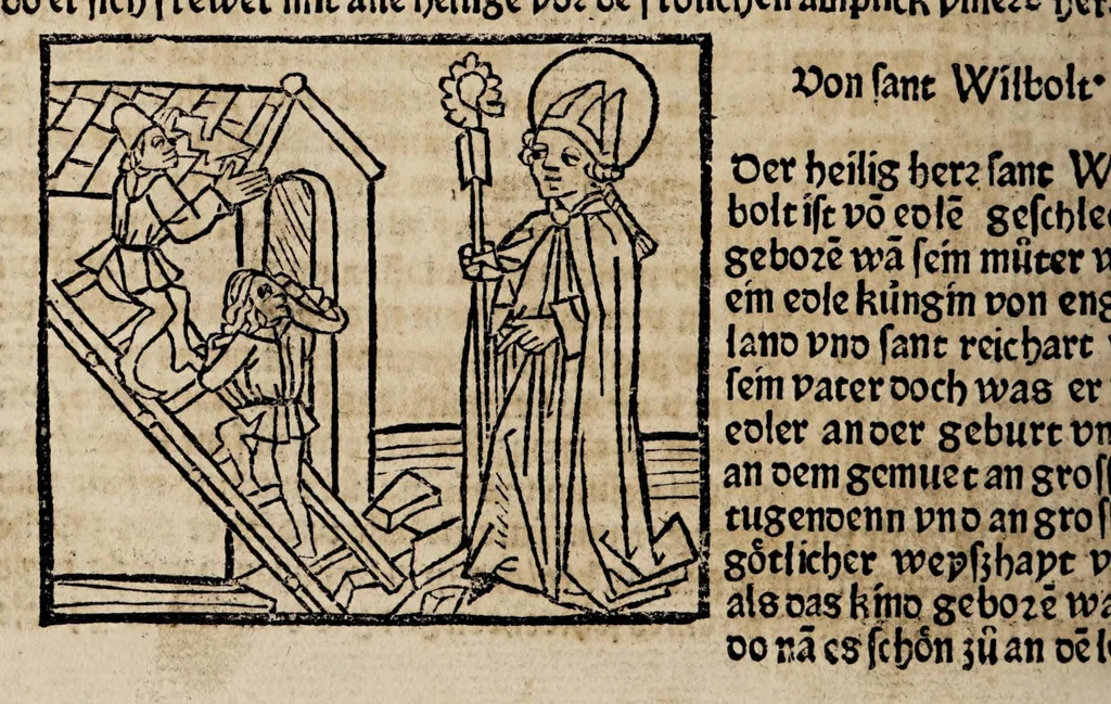 An illustration from Legenda aurea sanctorum, sive Lombardica historia [German] Leben der Heiligen: Winterteil und Sommerteil, leaf 384