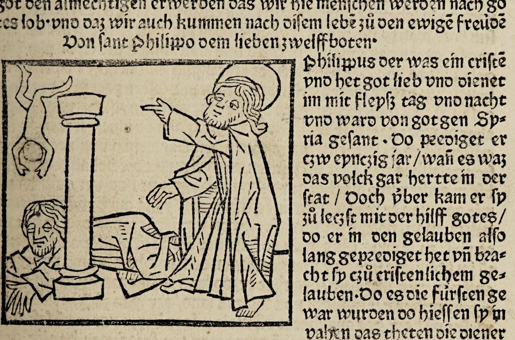 An illustration from Legenda aurea sanctorum, sive Lombardica historia [German] Leben der Heiligen: Winterteil und Sommerteil, leaf 53