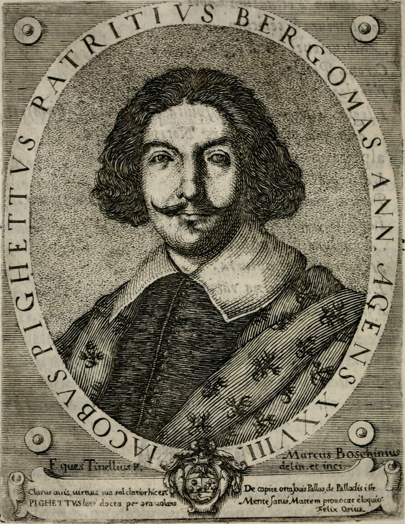 An illustration from Le glorie de gli incogniti : O vero gli hvomini illvstri della̓ccademia de ̓signori incogniti di venetia, 1647, leaf 203