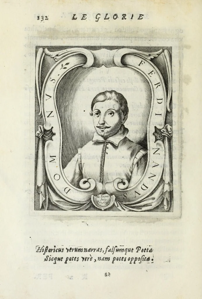 An illustration from Le glorie de gli Incogniti : o vero gli huomini illustri dell'Accademia de' signori incogniti de Venetia, 1647, leaf 152