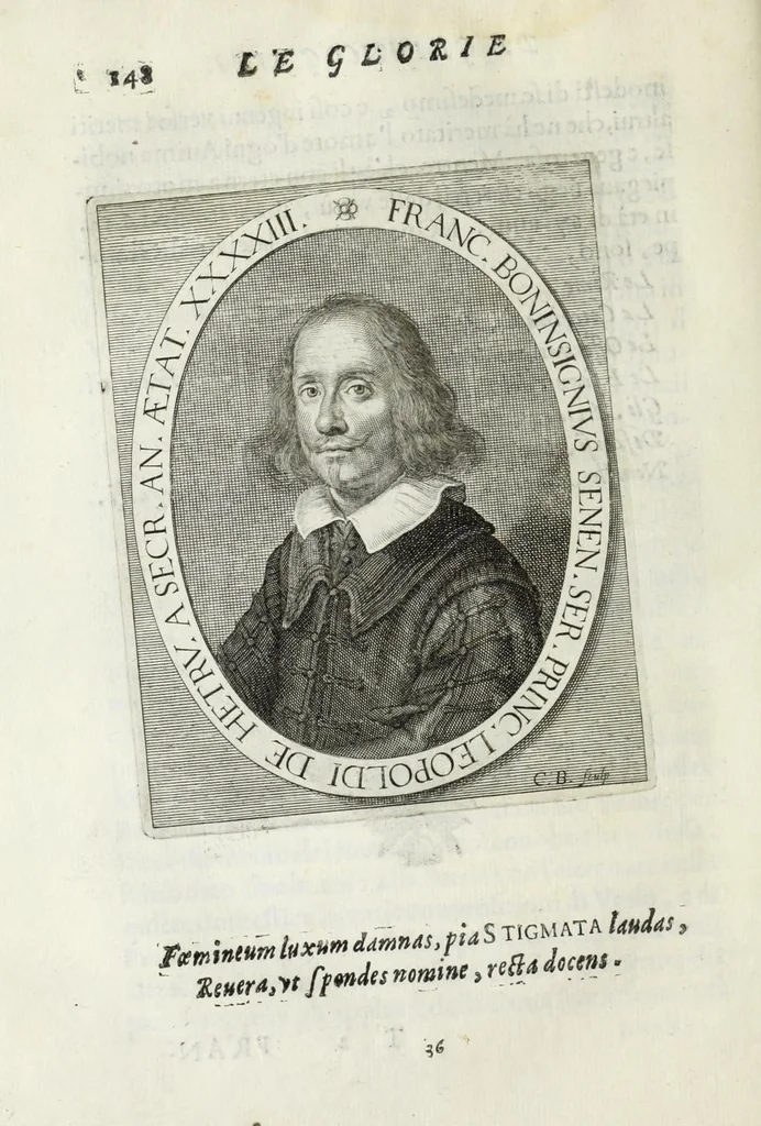 An illustration from Le glorie de gli Incogniti : o vero gli huomini illustri dell'Accademia de' signori incogniti de Venetia, 1647, leaf 168