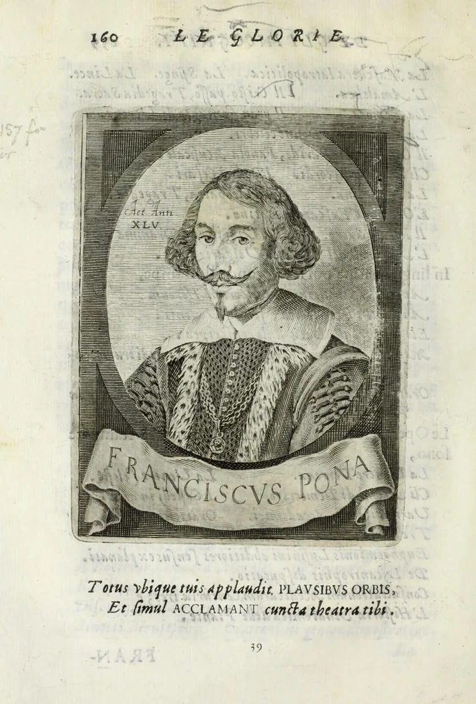 An illustration from Le glorie de gli Incogniti : o vero gli huomini illustri dell'Accademia de' signori incogniti de Venetia, 1647, leaf 180
