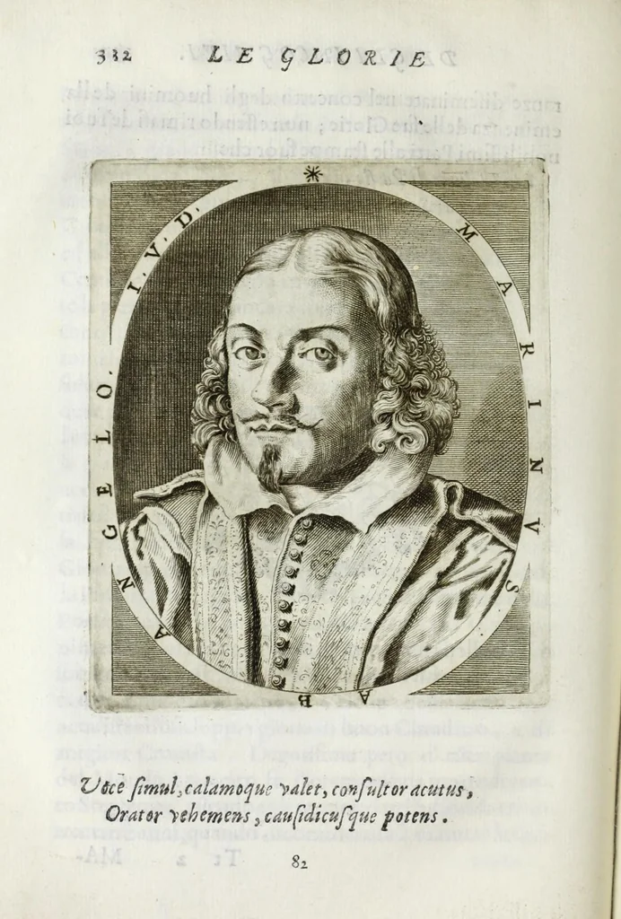 An illustration from Le glorie de gli Incogniti : o vero gli huomini illustri dell'Accademia de' signori incogniti de Venetia, 1647, leaf 352