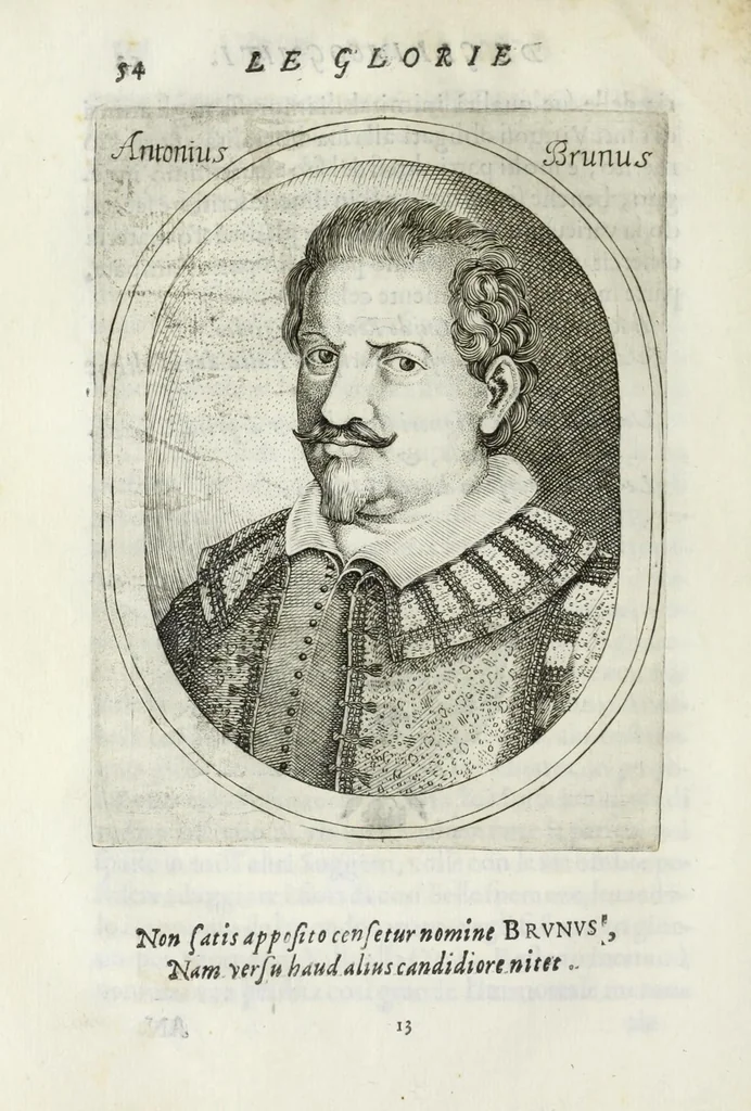 An illustration from Le glorie de gli Incogniti : o vero gli huomini illustri dell'Accademia de' signori incogniti de Venetia, 1647, leaf 74