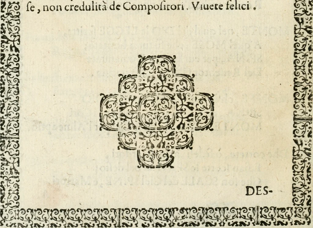 An illustration from Le glorie del primo secolo : che con nobili apparati celebra la venerabile Compagnia della Sa[n]tissima Spina dell'illustrissima città di Fermo li 31 Maggio 1676, 1676, leaf 51