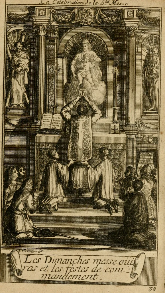 An illustration from Le guide fidele de la vraie gloire : presenté à monseigneur le duc de Bourgogne, instruisant ce jeune prince des choses qu'il doit croire, demander, pratiquer, frequenter, et eviter pour être roy pendant tous les siecles ..., 1688, leaf 130