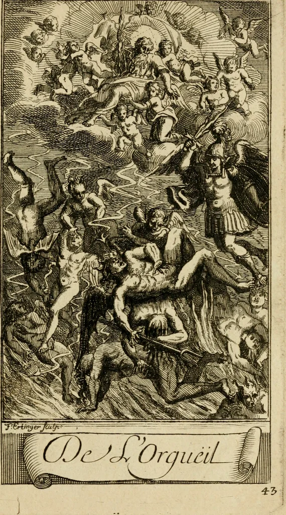 An illustration from Le guide fidele de la vraie gloire : presenté à monseigneur le duc de Bourgogne, instruisant ce jeune prince des choses qu'il doit croire, demander, pratiquer, frequenter, et eviter pour être roy pendant tous les siecles ..., 1688, leaf 182