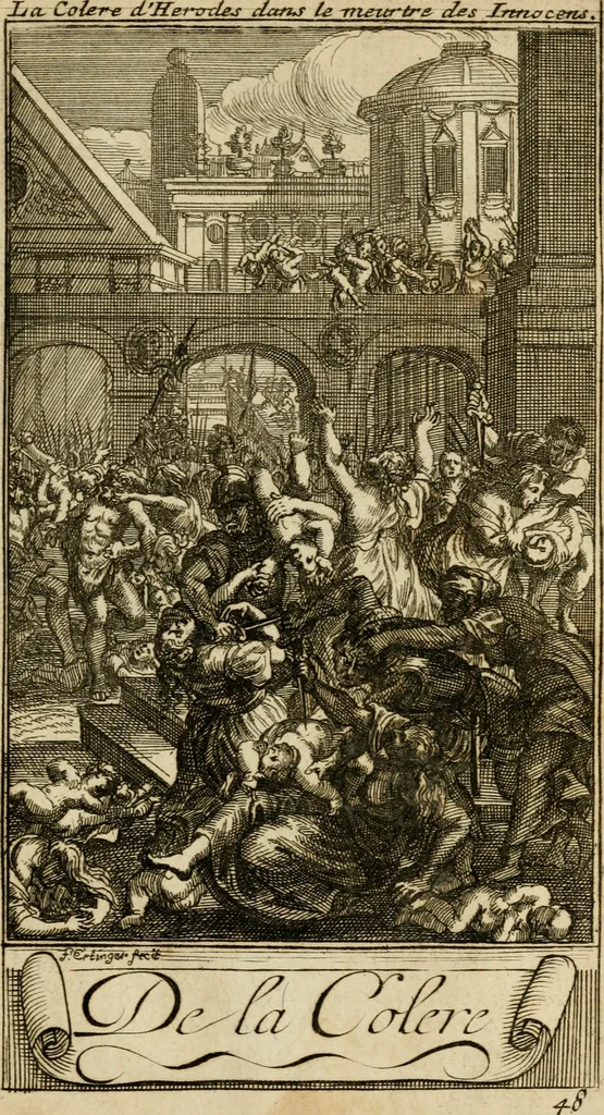 An illustration from Le guide fidele de la vraie gloire : presenté à monseigneur le duc de Bourgogne, instruisant ce jeune prince des choses qu'il doit croire, demander, pratiquer, frequenter, et eviter pour être roy pendant tous les siecles ..., 1688, leaf 202
