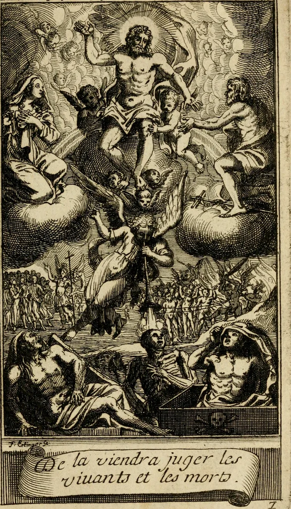 An illustration from Le guide fidele de la vraie gloire : presenté à monseigneur le duc de Bourgogne, instruisant ce jeune prince des choses qu'il doit croire, demander, pratiquer, frequenter, et eviter pour être roy pendant tous les siecles ..., 1688, leaf 38