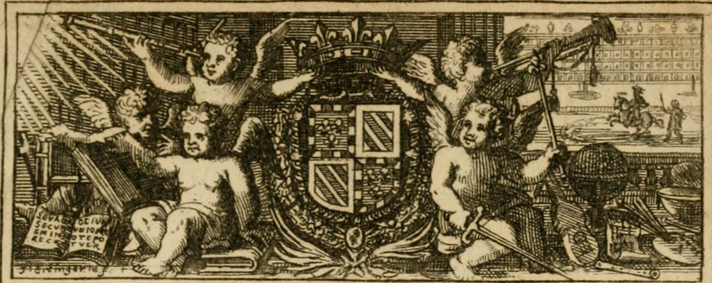 An illustration from Le guide fidele de la vraie gloire : presenté à monseigneur le duc de Bourgogne, instruisant ce jeune prince des choses qu'il doit croire, demander, pratiquer, frequenter, et eviter pour être roy pendant tous les siecles ..., 1688, leaf 8