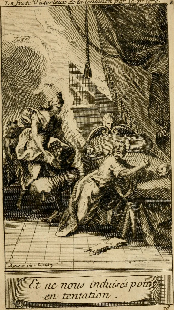 An illustration from Le guide fidele de la vraie gloire : presenté à monseigneur le duc de Bourgogne, instruisant ce jeune prince des choses qu'il doit croire, demander, pratiquer, frequenter, et eviter pour être roy pendant tous les siecles ..., 1688, leaf 82