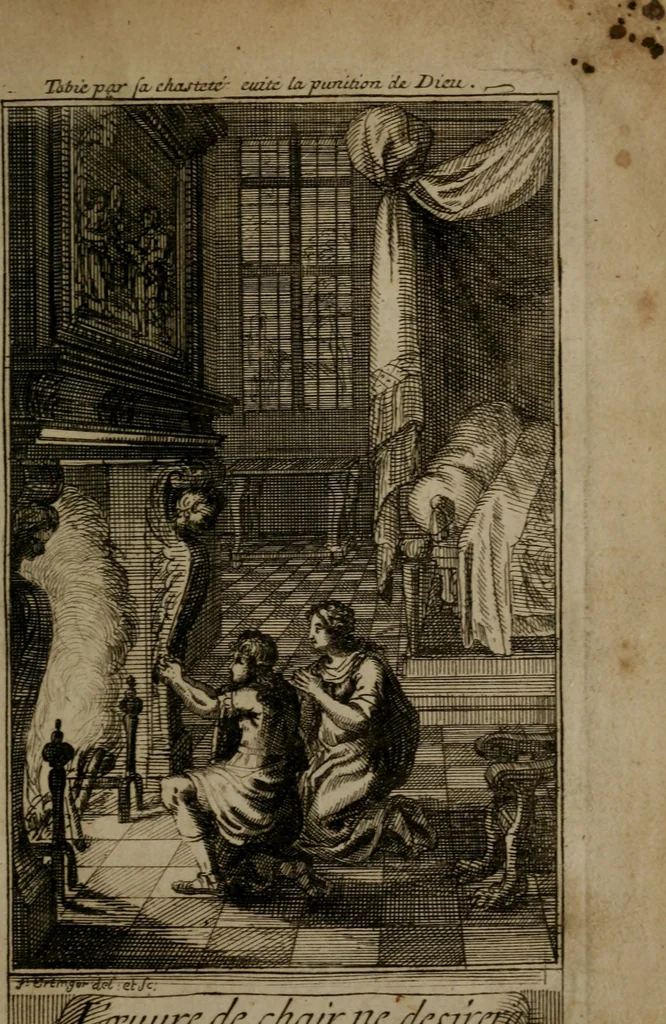 An illustration from Le guide fidele de la vraie gloire : presenté à monseigneur le duc de Bourgogne, instruisant ce jeune prince des choses qu'il doit croire, demander, pratiquer, frequenter, et eviter pour être roy pendant tous les siecles ..., 1688, leaf 104