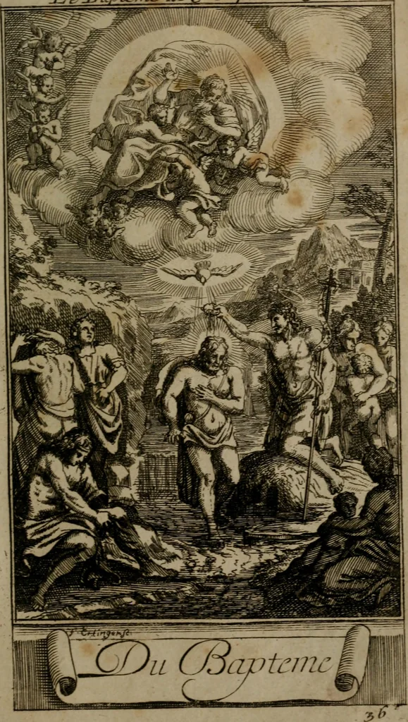 An illustration from Le guide fidele de la vraie gloire : presenté à monseigneur le duc de Bourgogne, instruisant ce jeune prince des choses qu'il doit croire, demander, pratiquer, frequenter, et eviter pour être roy pendant tous les siecles ..., 1688, leaf 136