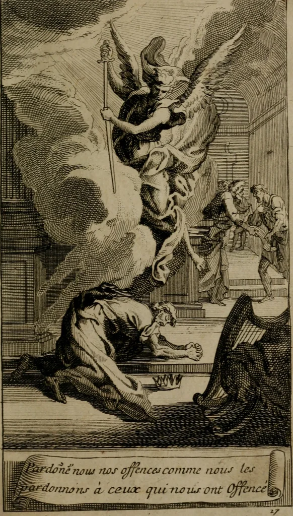 An illustration from Le guide fidele de la vraie gloire : presenté à monseigneur le duc de Bourgogne, instruisant ce jeune prince des choses qu'il doit croire, demander, pratiquer, frequenter, et eviter pour être roy pendant tous les siecles ..., 1688, leaf 60