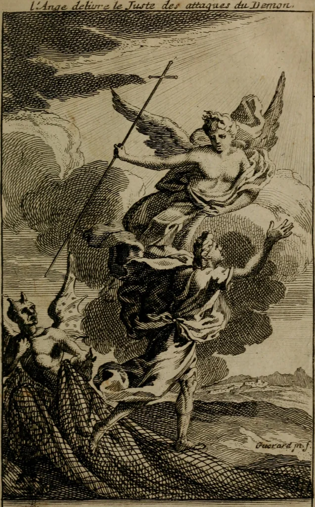 An illustration from Le guide fidele de la vraie gloire : presenté à monseigneur le duc de Bourgogne, instruisant ce jeune prince des choses qu'il doit croire, demander, pratiquer, frequenter, et eviter pour être roy pendant tous les siecles ..., 1688, leaf 68