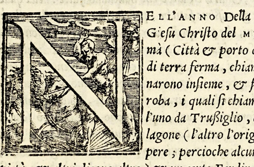 An illustration from Le historie del Sig. Agostino di Zarate contatore e consigliero dell' imperatore Carlo V. dello scoprimento et conquista del Perù, : nelle quali si ha piena & particolar relatione delle cose successe in quelle bande, dal principio fino alla pacificatione delle prouincie, si in quel che tocco allo scoprimento, come al successo delle guerre ciuili occorse fra gli Spagnuoli & capitani, che lo conquistarono., 1563, leaf 29