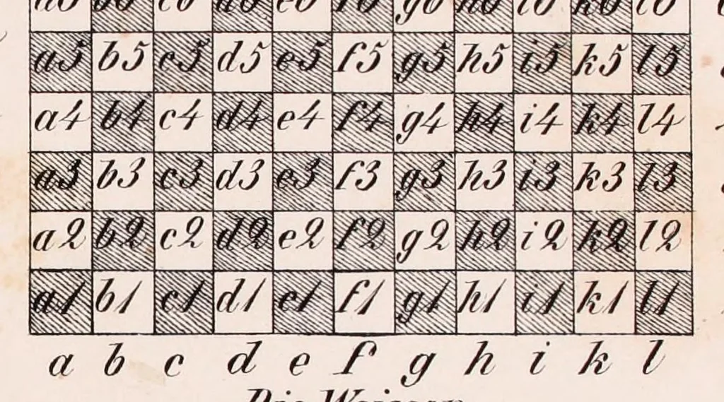 An illustration from Lehrbuch des Schachspiels mit besonderer Berücksichtigung des Gambitspiels, nebst einer systematischen Anleitung zum kleinen Kriegs- und sinesischen Schachspiel. Miteinem Anhange Die Geschichte des Schachspeils, 1845, leaf 317