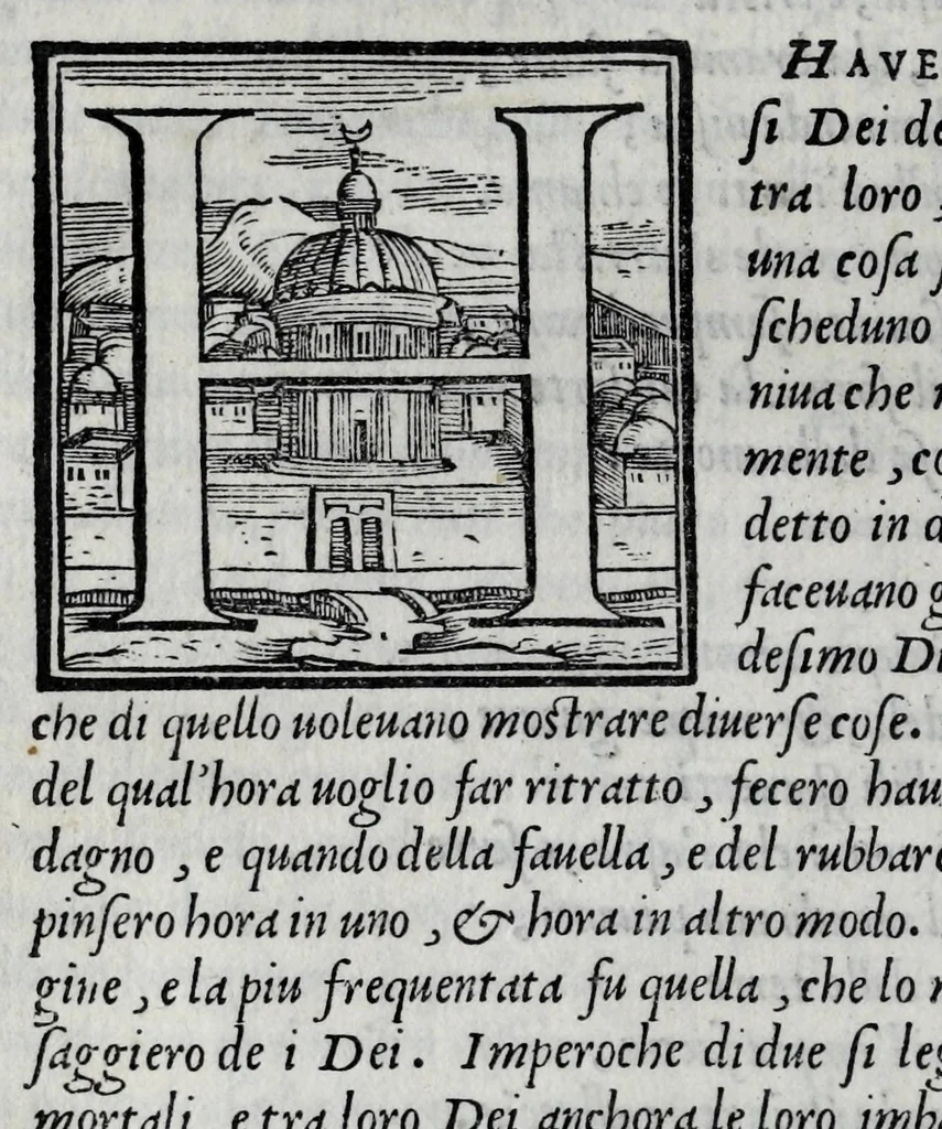 An illustration from Le imagini con la spositione de'i dei de gliantichi, 1556, leaf 132