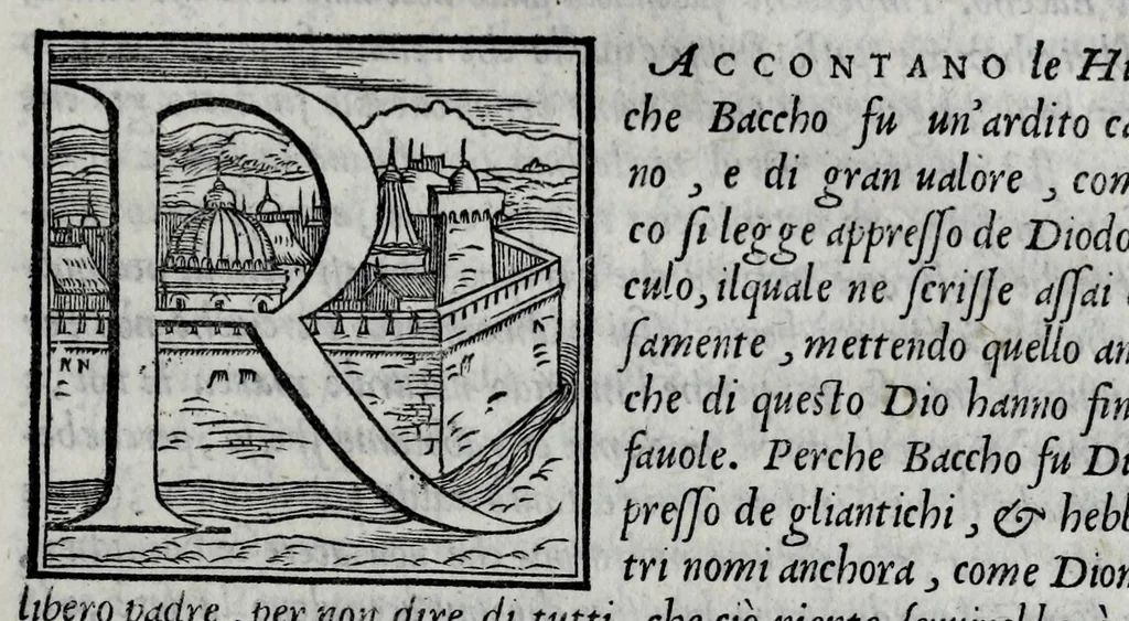 An illustration from Le imagini con la spositione de'i dei de gliantichi, 1556, leaf 171