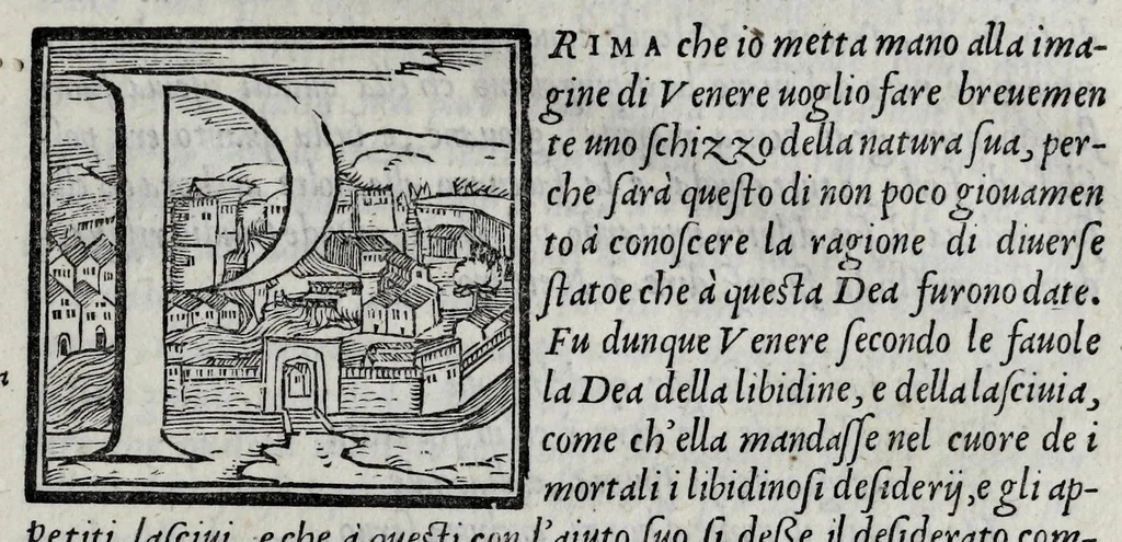 An illustration from Le imagini con la spositione de'i dei de gliantichi, 1556, leaf 235