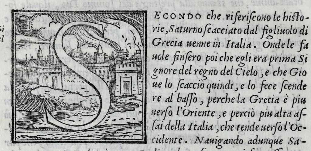 An illustration from Le imagini con la spositione de'i dei de gliantichi, 1556, leaf 32