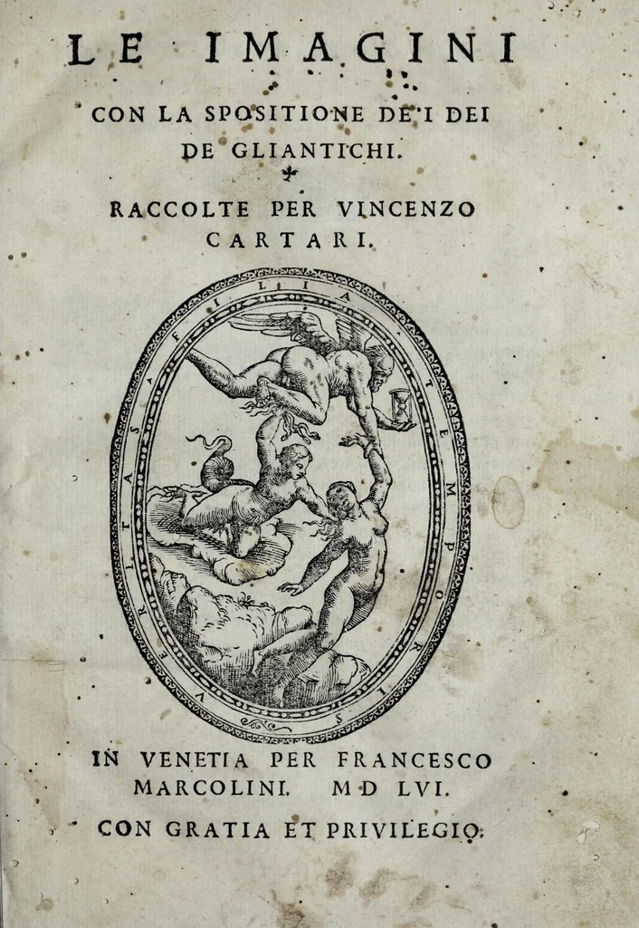 An illustration from Le imagini con la spositione de'i dei de gliantichi, 1556, leaf 5
