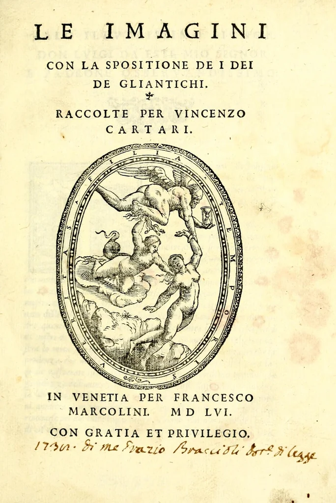 An illustration from Le imagini con la spositione de i dei de gliantichi, 1556, leaf 11