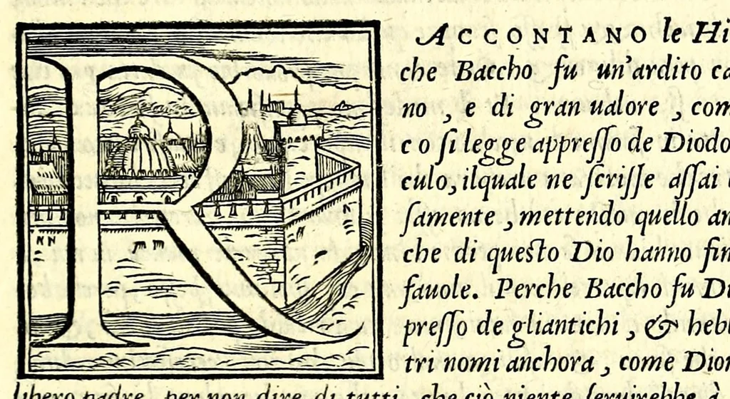 An illustration from Le imagini con la spositione de i dei de gliantichi, 1556, leaf 179