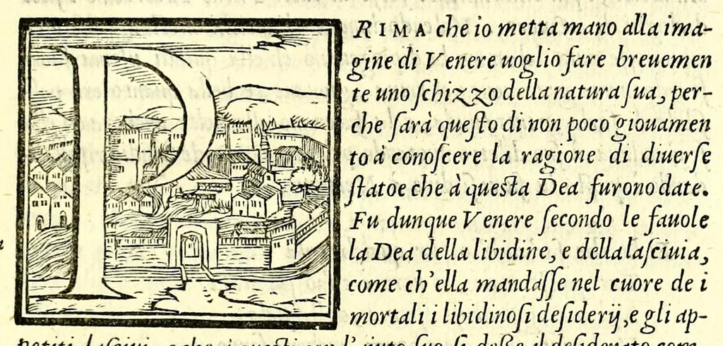 An illustration from Le imagini con la spositione de i dei de gliantichi, 1556, leaf 241