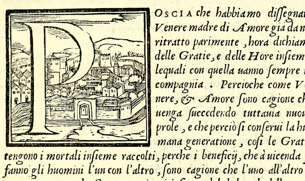 An illustration from Le imagini con la spositione de i dei de gliantichi, 1556, leaf 257