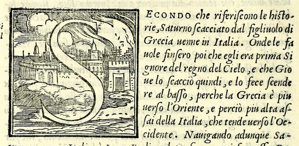 An illustration from Le imagini con la spositione de i dei de gliantichi, 1556, leaf 38