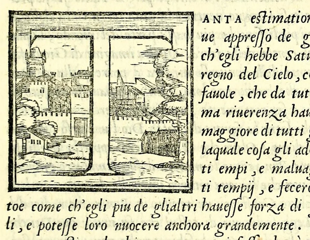 An illustration from Le imagini con la spositione de i dei de gliantichi, 1556, leaf 73